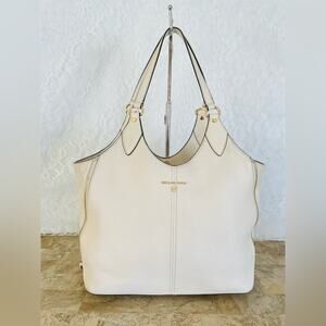 MICHAEL KORS White pebble leather ergo shoulder bag